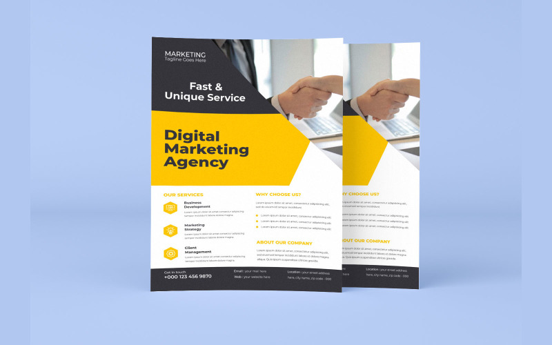 Modern Digital Marketing Agency Business Software Solutions Flyer Corporate Identity