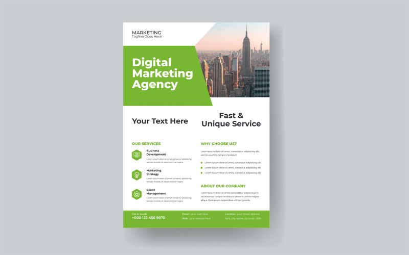 Modern Digital Marketing Agency Business Succession Planning Flyer Corporate Identity