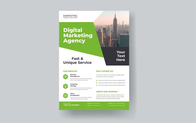 Modern Digital Marketing Agency Clean Business Solutions Flyer Corporate Identity