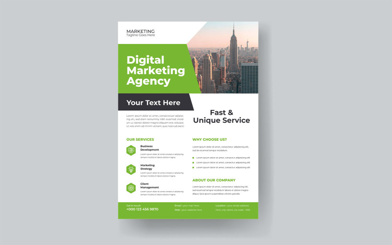 Modern Digital Marketing Agency Corporate Social Responsibility Flyer Corporate Identity
