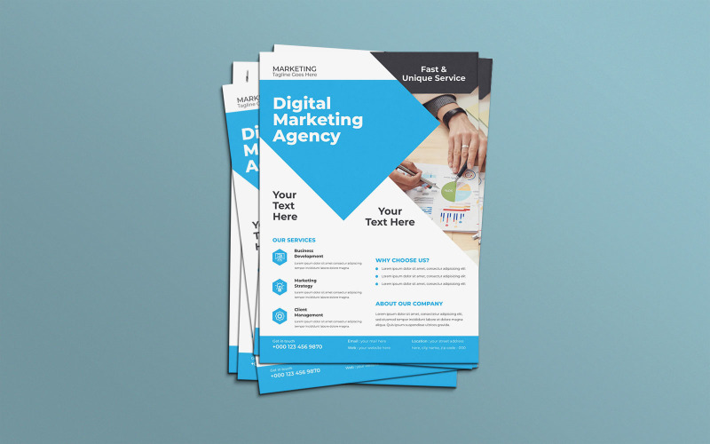 Modern Digital Marketing Agency Creative Business Promotion Flyer Corporate Identity