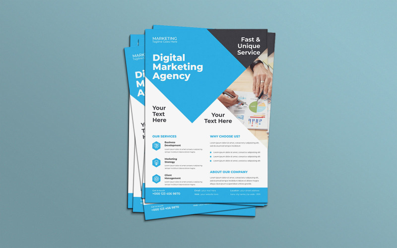 Modern Digital Marketing Agency Creative Flyer Template Design Corporate Identity