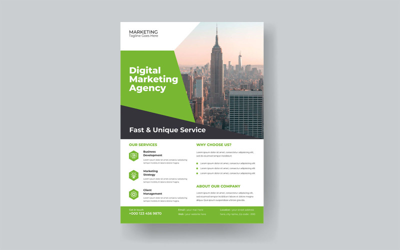 Modern Digital Marketing Agency Financial Planning Services Flyer Corporate Identity