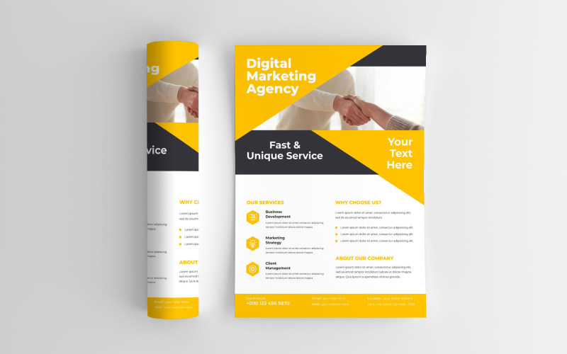 Modern Digital Marketing Agency Financial Services Advertisement Flyer Corporate Identity