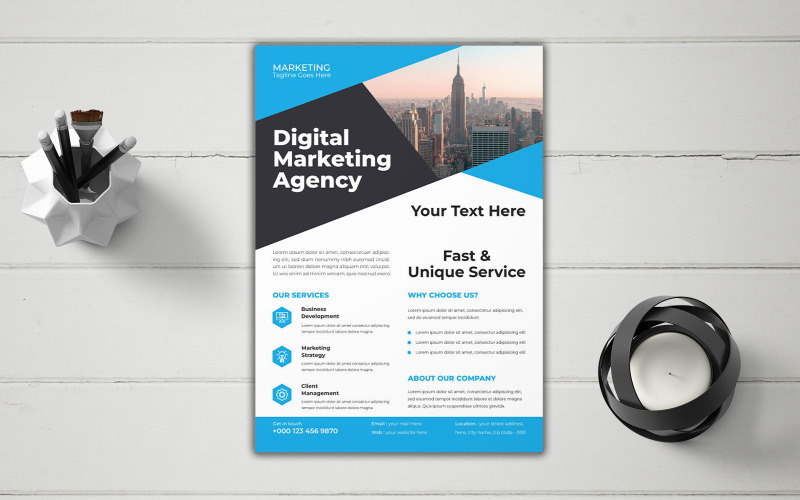 Modern Digital Marketing Agency Legal Services Promotion Flyer Corporate Identity