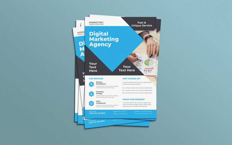 Modern Digital Marketing Agency Professional Services Flyer Design Corporate Identity