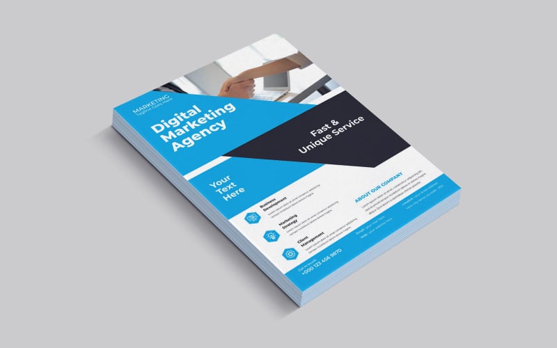 Modern Digital Marketing Agency Restaurant Grand Opening Flyer Corporate Identity