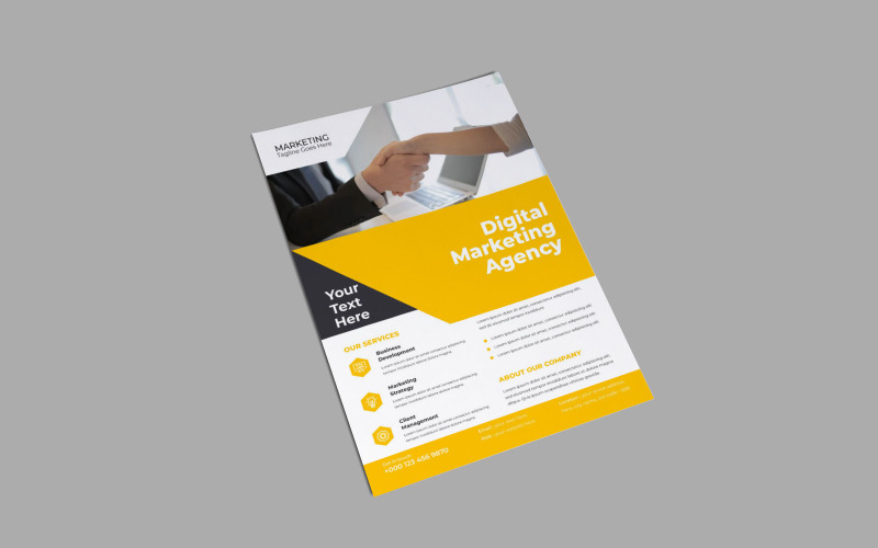 Modern Digital Marketing Agency Startup Funding Pitch Flyer Template Corporate Identity