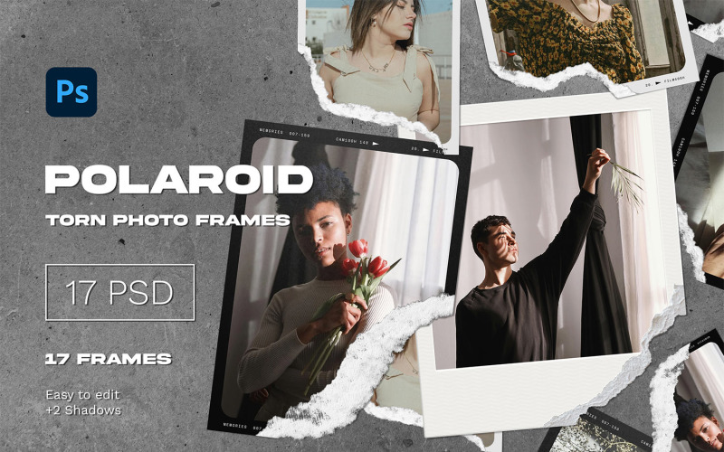 Polaroid Torn Photo Frames Illustration