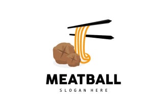 Meatball Logo Vector Fast Food TemplateV10