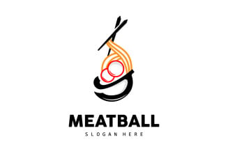 Meatball Logo Vector Fast Food TemplateV12