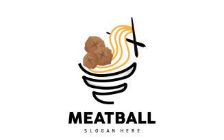 Meatball Logo Vector Fast Food TemplateV14