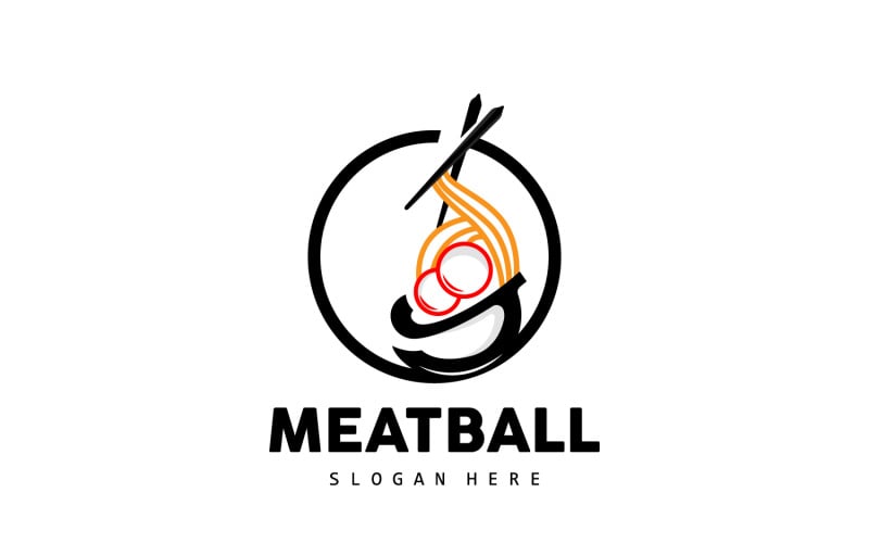 Meatball Logo Vector Fast Food TemplateV9 Logo Template