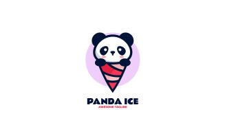 Panda Ice Mascot Cartoon Logo