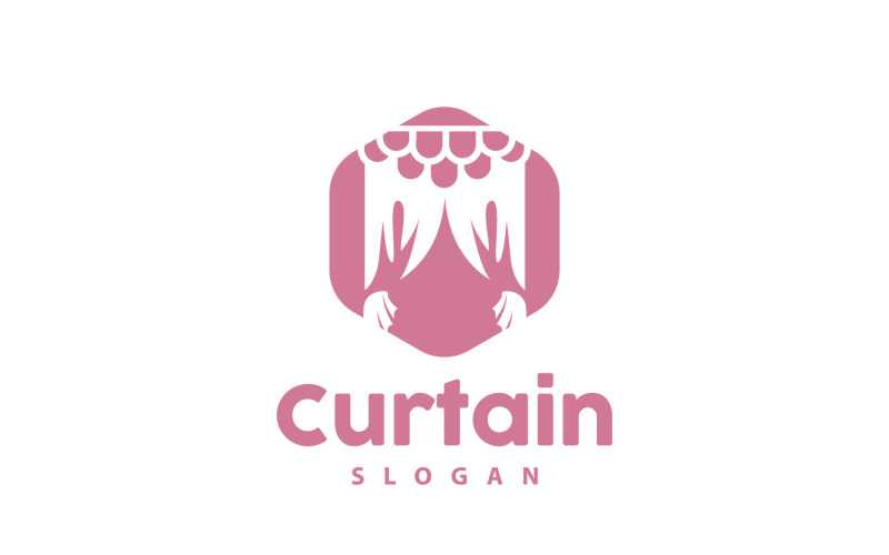 Simple Home Decoration Curtain Logo V16 Logo Template