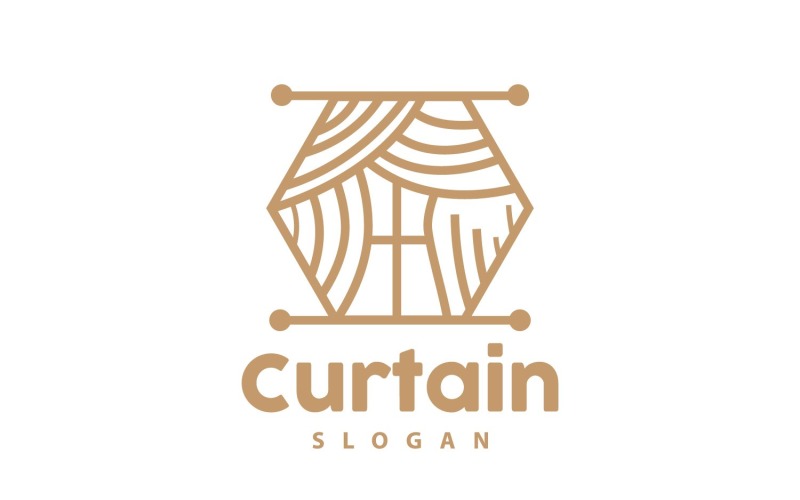 Simple Home Decoration Curtain Logo V1 Logo Template