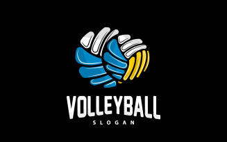 Volleyball Logo Sport Simple Design Version10
