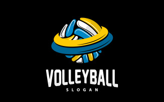 Volleyball Logo Sport Simple Design Version14