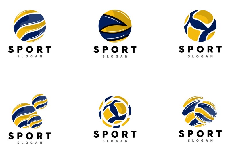 Volleyball Logo Sport Simple Design Version1 Logo Template