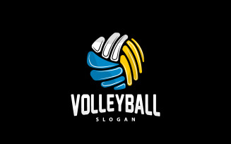Volleyball Logo Sport Simple Design Version5