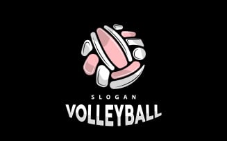 Volleyball Logo Sport Simple Design Version7