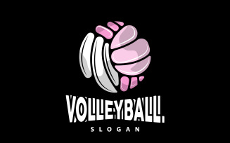 Volleyball Logo Sport Simple Design Version8