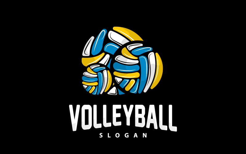Volleyball Logo Sport Simple Design Version9 Logo Template