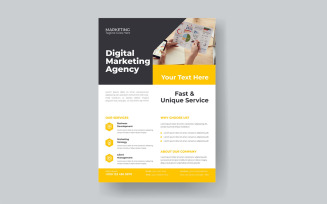 Business Intelligence Solutions Marketing Flyer Vector Layout