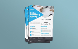 Business Marketing Flyer Template With Photo Vector Layout