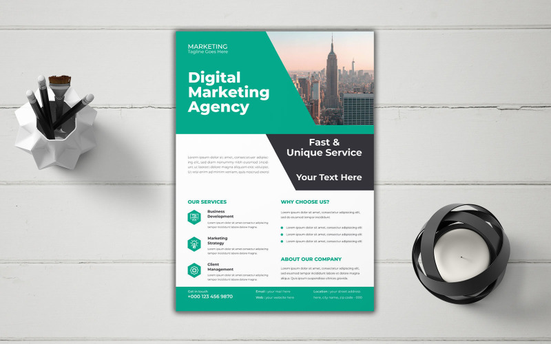 Business Process Optimization Marketing Flyer Vector Layout Corporate Identity