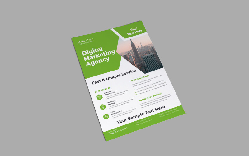 Digital Marketing Agency Corporate Business Flyer Template Vector Layout Corporate Identity