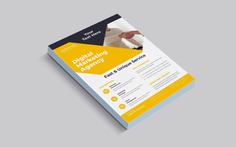 Digital Marketing Agency Corporate Business Flyers Template Vector Layout Corporate Identity