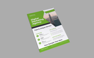 Digital Marketing Agency Modern Corporative Flyer Template Vector Layout