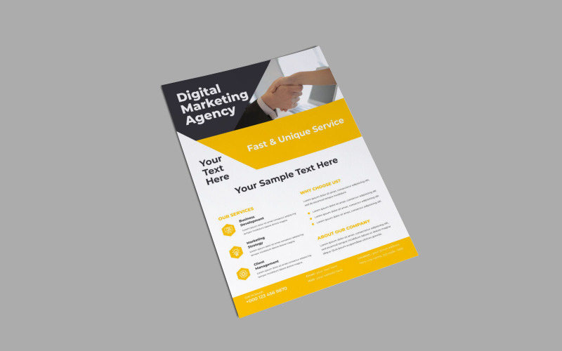 Modern Digital Marketing Agency Business Coaching Services Flyer Corporate Identity