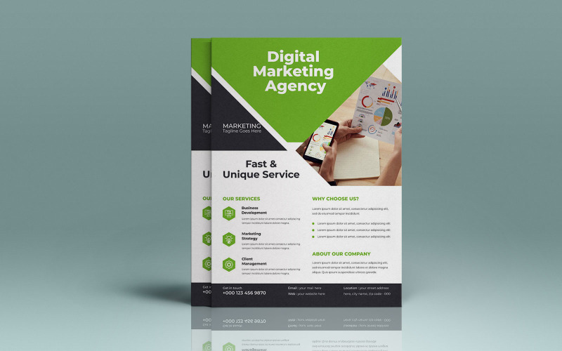 Modern Digital Marketing Agency Business Communication Skills Training Flyer Corporate Identity