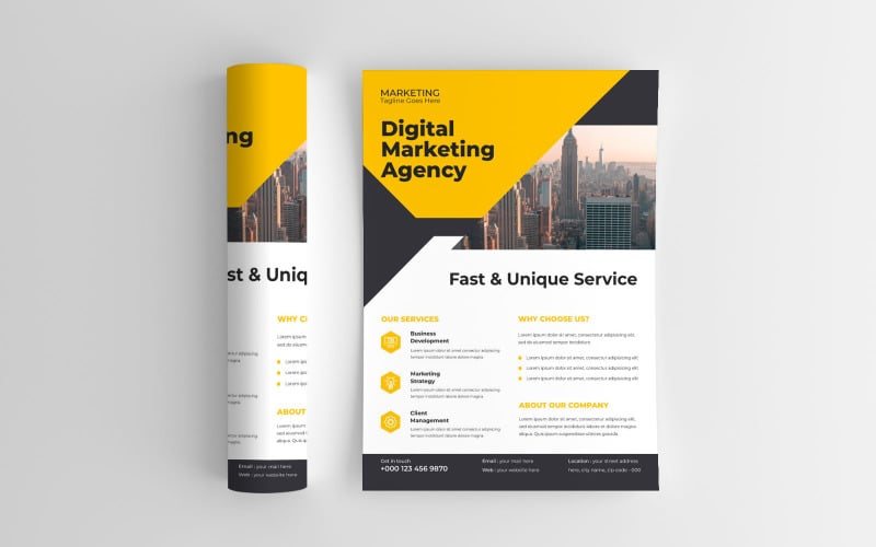 Modern Digital Marketing Agency Business Flyer Template Design Corporate Identity