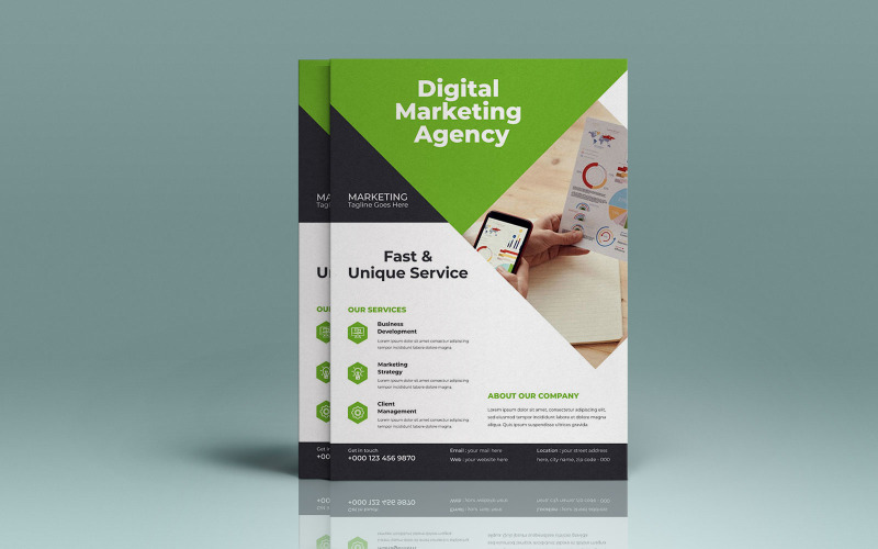Modern Digital Marketing Agency Business Trade Show Exhibition Flyer Corporate Identity