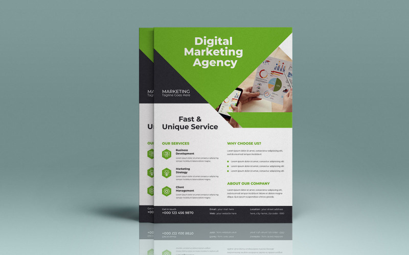 Modern Digital Marketing Agency Corporate Fundraising Event Flyer Corporate Identity