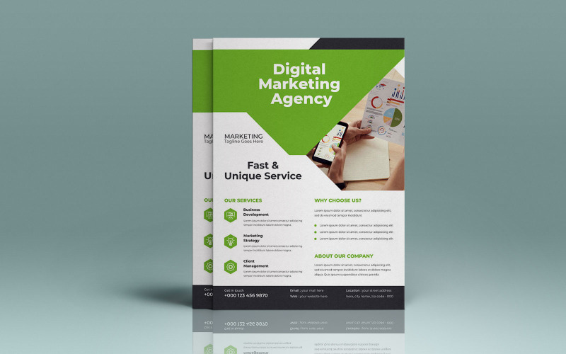 Modern Digital Marketing Agency Sales and Marketing Consultation Flyer Corporate Identity