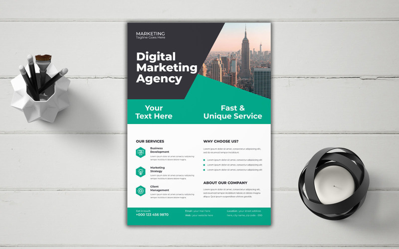 Restaurant Grand Opening Marketing Flyer Vector Layout Corporate Identity