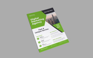 Commercial Real Estate Services Marketing Flyer Vector Layout