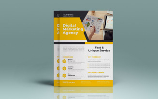 Digital Marketing Agency Bold Marketing Campaign Flyer Vector Layout