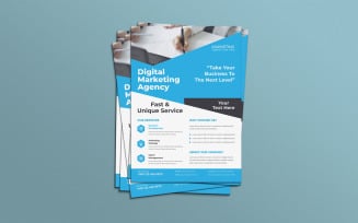 Digital Marketing Agency Business Consulting Services Flyer Vector Layout