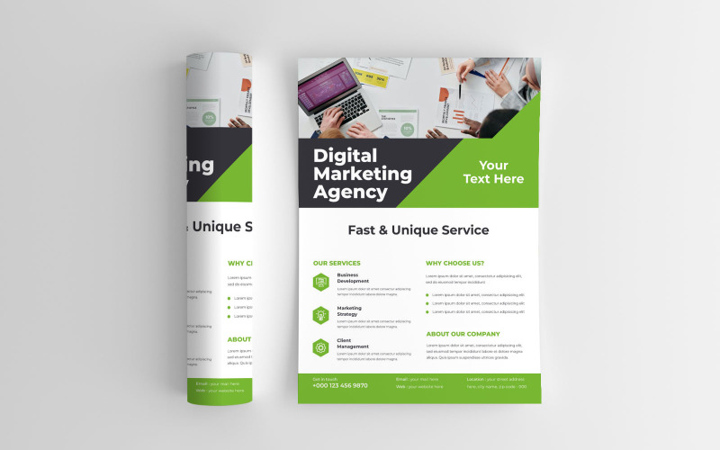 Digital Marketing Agency Business Succession Planning Flyer Vector Layout Corporate Identity