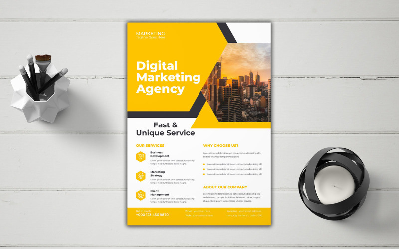 Digital Marketing Agency Corporate Charity Event Flyer Vector Layout Corporate Identity