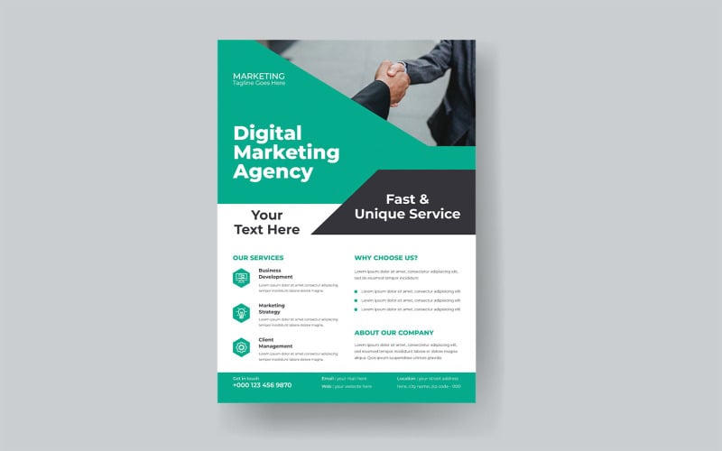 Digital Marketing Agency Corporate Diversity Training Flyer Vector Layout Corporate Identity