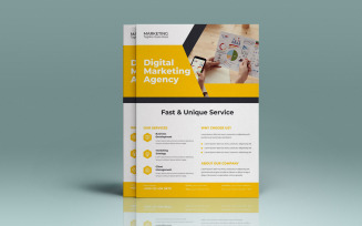 Digital Marketing Agency Corporate Flyer Design Vector Layout