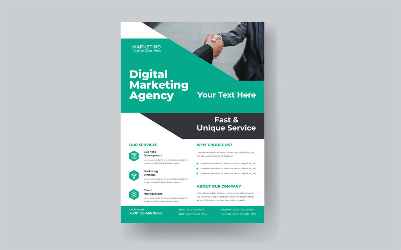 Digital Marketing Agency Financial Management Workshop Flyer Vector Layout Corporate Identity