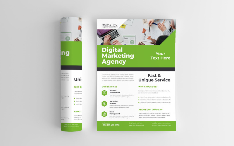Digital Marketing Agency Financial Planning Services Flyer Vector Layout Corporate Identity