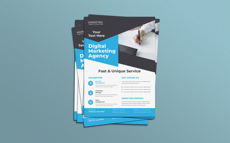 Digital Marketing Agency Legal Services Promotion Flyer Vector Layout Corporate Identity